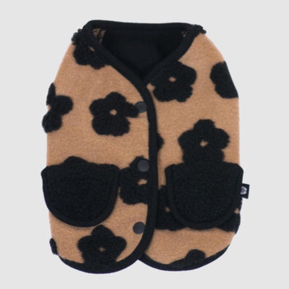 Sundae School Dog Fleece (Milk Tea Boba Flower Fleece in Size M) - Picture 1 of 6